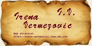 Irena Vermezović vizit kartica
